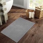 Welspun DRYLON Bath Mats Large Anti Skid HIGH Durability Stain Resistant Easy Care(Solid 50CMX80CM)-Light Grey