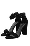 K KOMMY FASHIONS Women's High Heel Sandal Buckle Ankle Strap (Black, Numeric_2)