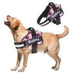 Aik India Dog Harness Chest Body Belt for Dogs, Reflective Dog Vest Harness for Large Dogs with Nylon Handle - Golden Retriever, Labrador, German Shepherd, Doberman, Husky (Large : 24-35kg Dogs, PINK)