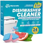 Dishwasher Cleaner and Deodorizer Tablets: 28-Pack Deep Clean Descaler Pods for Dish washer Machines - Naturally Formulated Cleaning Remover for Limescale, Hard Water, Calcium, Odor - 12 Month Supply