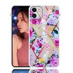 Case Creation Compatible with iPhone 12 Chain Case Flower Abstract Art,Love Rose Bud Design Cute Hanging Silicon Pretty Strap Protective Wrist Bracelet Back Cover for Apple iPhone 12