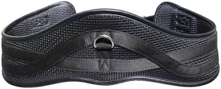 T TEKE Anatomic Anti-Chafe Horse Girth - Contoured Pressure Relief English Girth with Dual-Side Heavy-Duty Elastic, Breathable Padded PVC Waffle Texture, Stainless Steel Solid-Roller Buckles & D-Ring