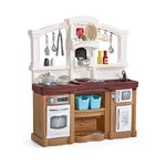 Step2 Fun with Friends Play kitchen in brown with sound | Play kitchenette made of plastic | Includes 4 accessories