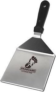 The Sasquash 'Mammoth' Smash Burger Spatula - Professional Grade Extra Wide Hamburger Turner - Heavy Duty 6 x 5.5 Inch, One Pound Knife Grade Stainless Steel, Blackstone BBQ Griddle and Grill Tool