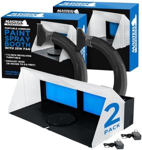 Master Airbrush (2 Pack) Portable Airbrush Spray Booth Station with 25W Fan, Turntable & 5.6' Extension Hose, 16.5"x19"x13.5", Combine for Larger Workspace, Hobby Airbrush Booth for Painting, Models