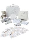 Personalised Baby Gifts - Unisex in Grey Keepsake Box Includes Baby Essentials for Newborn, Teddy Bear, New Born Baby Essentials, New Baby Gifts