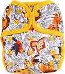 OsoCozy One Size Cloth Diaper Covers - Adjustable Snap Fit & Double Leg Gussets for Baby Boys & Girls from 8-35 Pounds. Use with Prefold, Flat or Fitted Cloth Diapers or Snap-in Inserts.