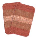 Saral Home Soft Microfiber Anti-Skid Bath Mat Pack of 2 (Rust, 35X50 cm)
