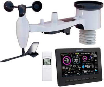 Ecowitt Wireless Wi-Fi Weather Station - Digital Weather Forecast with 7 Inch TFT Screen, Rain Gauge, Anemometer, Solar Radiation, Solar Powered, Gateway for Ecowitt Ecosystem, HP2551
