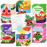 Dvbonike 24Pcs Watermelon Coloring Books Summer Themed DIY Color-in Pages with Seaside Beach Sunglasses Drawing Party Favors Gifts Home School Classroom Game Art Activity Supplies