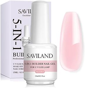 SAVILAND Builder Base Strengthening Gel - 15ml Nudes Builder Nails Gels, U V/LED Nail Polish Gel for Broken Nails Repair Nails Extension Nail Art Decoration, Professional Nail Repair Supplies