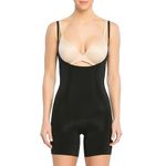 SPANX OnCore Open-Bust Mid-Thigh Bodysuit - Powerful Sculpting Body Shaper for Women, Level 3 Compression - Adjustable Straps - Very Black - Large