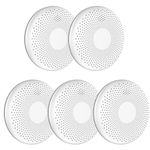 Aroha Safety Pro Combination Smoke & Carbon Monoxide Alarm - 10 Year Battery - Smoke & Carbon Monoxide Detector - Fire Alarm, CO Detector - 5 set