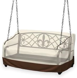 Boyspring Porch Swing Cover, 56x32x25 Inch Waterproof 600D Oxford Hanging Outdoor Swing Cover, All Weather Heavy Duty Protection for Patio Garden Furniture, Beige