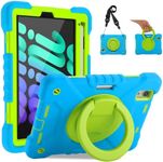 2024 New iPad Mini 7 Case (A17 Pro)/iPad Mini 6 Kids Case 2021,iPad Mini 7th/6th Generation 8.3-inch Case for Kids Built-in Pencil Holder with 360° Rotating Handle Stand for iPad Mini Case Kids