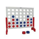 Bolaball Giant 4 Connect in a Row | Big Four in a Row Solid Wood Yard Game | Jumbo Outdoor Edition | Life Size 34 in by 29 in | White, Red, and Blue