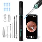 VITCOCO Ear Wax Removal Kit Ear Camera 1920P FHD Wireless Ear Cleaner Ear Wax Remover with 8 PCS Ear Spoon, 3.9mm Waterproof Ear Otoscope Endoscope for iPhone, Ipad & Android Smart Phones, Black