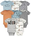 Gerber Unisex Kids 8-pack Short Sleeve Onesies Bodysuits Baby And Toddler T-Shirt Set, Jungle Blue, 3-6 Months US