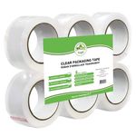 Yogti [Canadian Brand] Clear Packing Tape, Packaging Tape Heavy Duty 240 Gauge - 1.88" x 100M - 6 Rolls, 60 Micron, 2.4 mil, 109 Yards per roll - Excellent for Shipping, Moving, and Storing