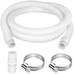 twoonto Drain Hose Extension for Washing Machines, 1M Universal Washing Machine Hose White, Drain Hose Dishwasher Extension Set Including Hose Connector and Hose Clamps