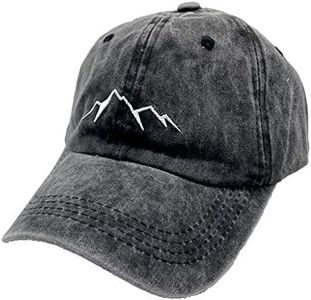 LOKIDVE Men's Embroidered Mountain Explore Baseball Cap Outdoor Distressed Dad Hat Black