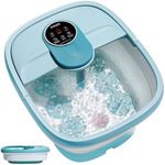 KNQZE Collapsible Foot Spa Electric Rotary Foot Massager Bath, Foot Bath with Heat, Bubble, Remote, 24 Motorized Shiatsu Massage Balls. Pedicure Foot Foot Soaking tub for Feet Stress Relax