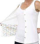 Kelly Bee Designs Mastectomy Recovery Tank Top with Surgical Drain Pockets, White, XX-Large