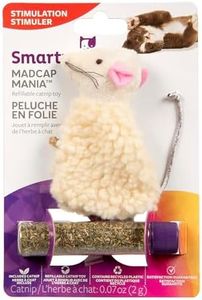 SmartyKat Madcap Mania Refillable Catnip Plush Cat Toy, Includes 2g Tube of Pure & Potent Catnip for Cats & Kittens