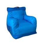 Dojo Nest Bean Bag Chair (Filled) - Perfect for Young Adults, Teens, Kids - with Drink Holder and Side Pocket - Blue