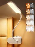 Clip on Light,9 Brightness+5 Colors Rechargeable Lamp with 4000mAh Battery,450 Lumen 48 LED Desk Light,Book Light Clip on Book Reading Light Reading Lamp,Cordless Desk Lamp for Home Office/Craft/Study