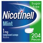 Nicotinell Nicotine Lozenge, Quit Smoking Aid, Sugar Free Mint Flavour, 1 mg, 204 Pieces