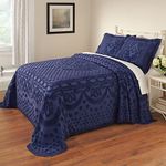 BrylaneHome Georgia Chenille Bedspread - King, Blue