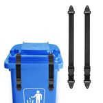 2 Pcs Wheelie Bin Lock,Wheelie Bin Lock for Lid,Trash Can Lid Locks,Garbage Can Lid Lock System for Outdoor With Two Adjustable Straps,Prevent Raccoon,Bear,Animals and Wind from Knocking Over Trash