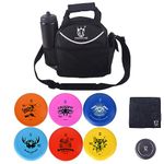 CROWN ME Disc Golf Set with 6 Discs and Mini Disc and Starter Disc Golf Bag