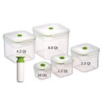 Lasting Freshness Vacuum Food Storage Containers, Square, 11 Piece