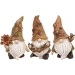 Valery Madelyn Garden Decorations Gonks Ornaments Set of 3, Autumn Gnomes with Sunflower and Pine Cone, Fall Decor for the Home Living Room Window Outdoor