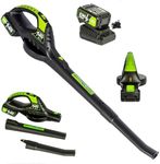 MYLEK Cordless Leaf Blower 20V Li-ion 4000mAh Battery & Fast Charger - Two Speed - Battery Indicator LED - Lightweight Handheld For Garden Leaves, Wood Chips, Debris, Grass Cuttings