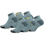 Caterpillar 6 Pairs Men's Work Sneakers Reinforced Heel and Toe Excellent Quality Cotton Sponge (6-9, Light Grey)