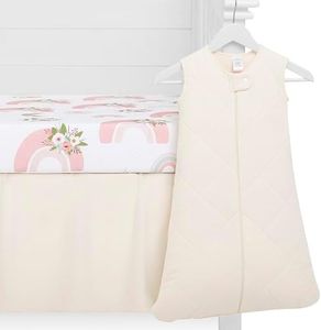 Buybuy Baby by Evolur Rainboho 3 Piece Crib Bedding Set, Machine Washable, Soft and Breathable Toddler Bedding Set, Includes Fitted Sheet, Wearable Blanket and Crib Skirt
