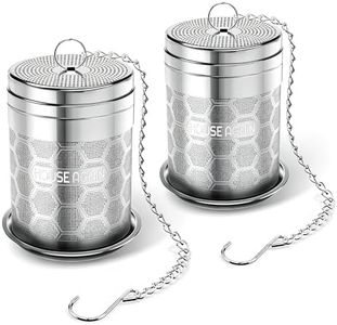 House Again 2 Pack Large Tea Infusers, Extra Fine Mesh Tea Strainers for Loose Tea, Slim Lid & 304 Stainless Steel, Filter Bags Diffusers, Loose Leaf Tea Steeper for Brew Tea Spices & Seasonings