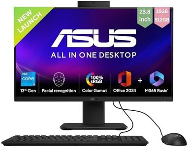 ASUS AiO V440,13th Gen Intel Core i5-13420H, 23.8" FHD,100Hz,All-in-One PC(16GB RAM/512GB SSD/Windows 11/Office 24/Retractable Camera/with Wired Keyboard & Mouse/M365 Basic (1Year)*) V440VA-KBPC043WS
