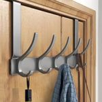 Eaglez Grey Over Door Hooks with Aluminum Material Having 10 Segments Over Door Hanger Clothes, Hat, Hangers, Robes, Purse, Towel, Keys, Over Door Coat Hooks Having Size(12.5inches x 7inches)