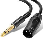 Twozoh XLR Male to 1/4 Inch Jack TRS Cable, balanced 6.35mm Plug to 3 pin XLR Male, Quarter inch to XLR Stereo Male to Male Guitar Cable 1M (Profesional/Hifi)