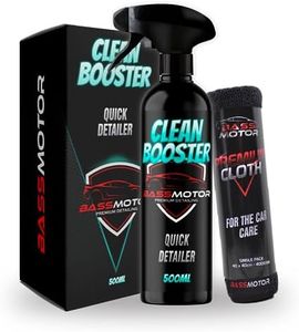 BassMotor Limpiador en seco todo en uno Exterior Coche para Limpieza Sin Agua Exterior de Carrocería Cristales Moto Uso Fácil - Clean Booster 500ml + Bayeta Premium