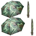 HunterBee 4 pcs Umbrella Hats Sun Rain Caps Folding Fishing Free Hands for Beach Outdoor