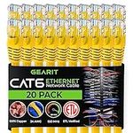 GearIT Cat 6 Ethernet Cable 1 ft (20-Pack) - Cat6 Patch Cable, Cat 6 Patch Cable, Cat6 Cable, Cat 6 Cable, Cat6 Ethernet Cable, Network Cable, Internet Cable - Yellow 1 Foot