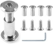 Jersvimc 10 Pair(20 Piece) M6x16mm Hex Drive Socket Cap Bolt with Allen Wrench, Silver Furniture Connector Bolts M6 Countersunk Screw Barrel Nuts Binding Screws for Crib Replacement Belt Cabinet