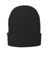 Port & Company Fleece-Lined Knit Cap. CP90L Black OSFA