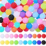 Huquary 80 Pcs Rhinestone Beads for Pens Making Jewelry Sugar Bead for Bracelets Round Disco Ball Bubblegum Mixed Color Round Crystal Beads(Colorful,20 mm)