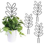 OPUHOHR 3 Pcs Leaf Shape Plant Trellis for Climbing Plants, 16.3 inch Plant Trellis Indoor, DIY Climbing Trellis Flower Pots Supports for Garden Potted Plantfor Flowers Indoor Outdoor